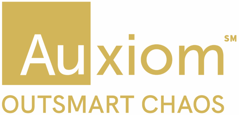 Auxiom Logo Outsmary Chaos Service Mark Gold